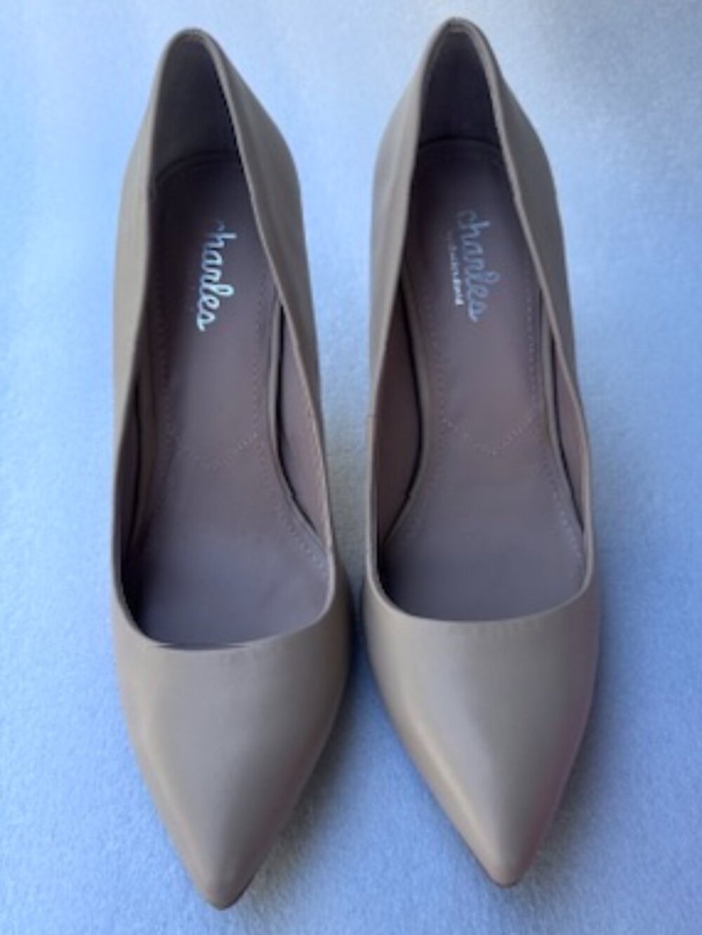 Charles David Tan Leather Pointed Toe Pumps Heels Women Size - Picture 2 of 9